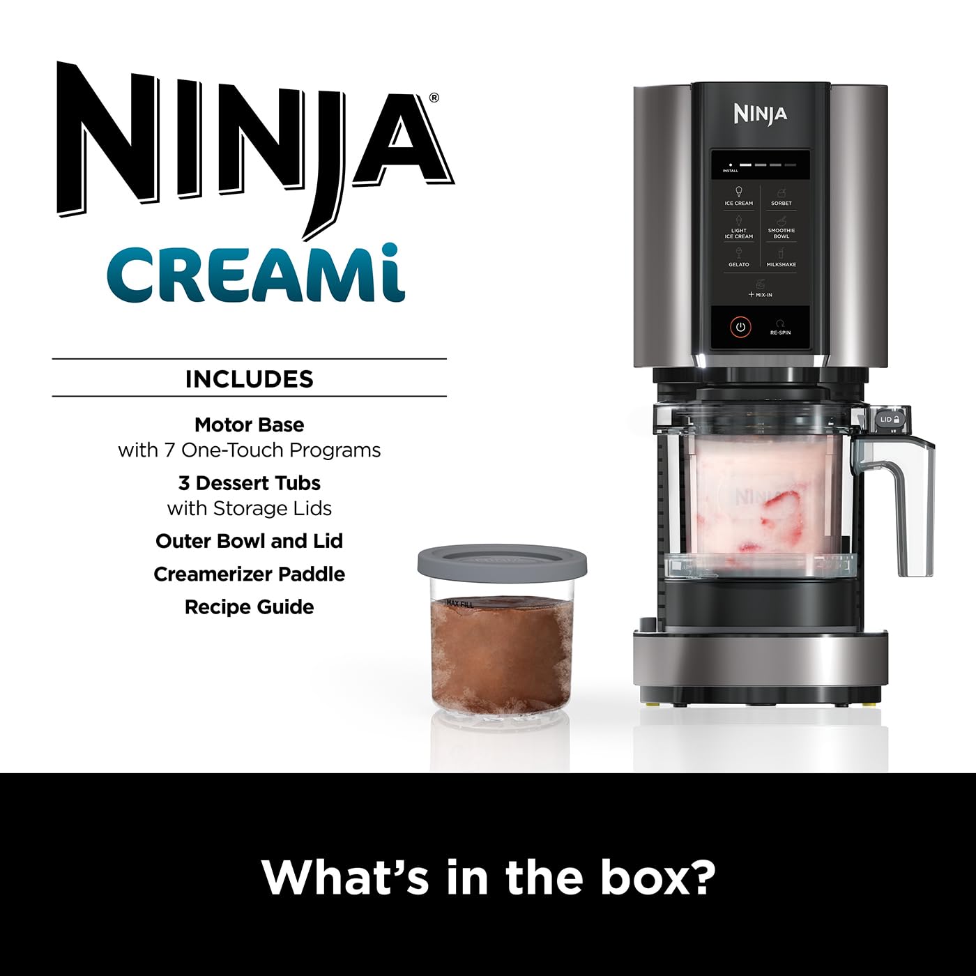 Ninja CREAMi Ice Cream Maker & Frozen Dessert Maker with 3 Tubs, 7 Programs, Makes Ice Cream, Gelato, Sorbet - Image 2