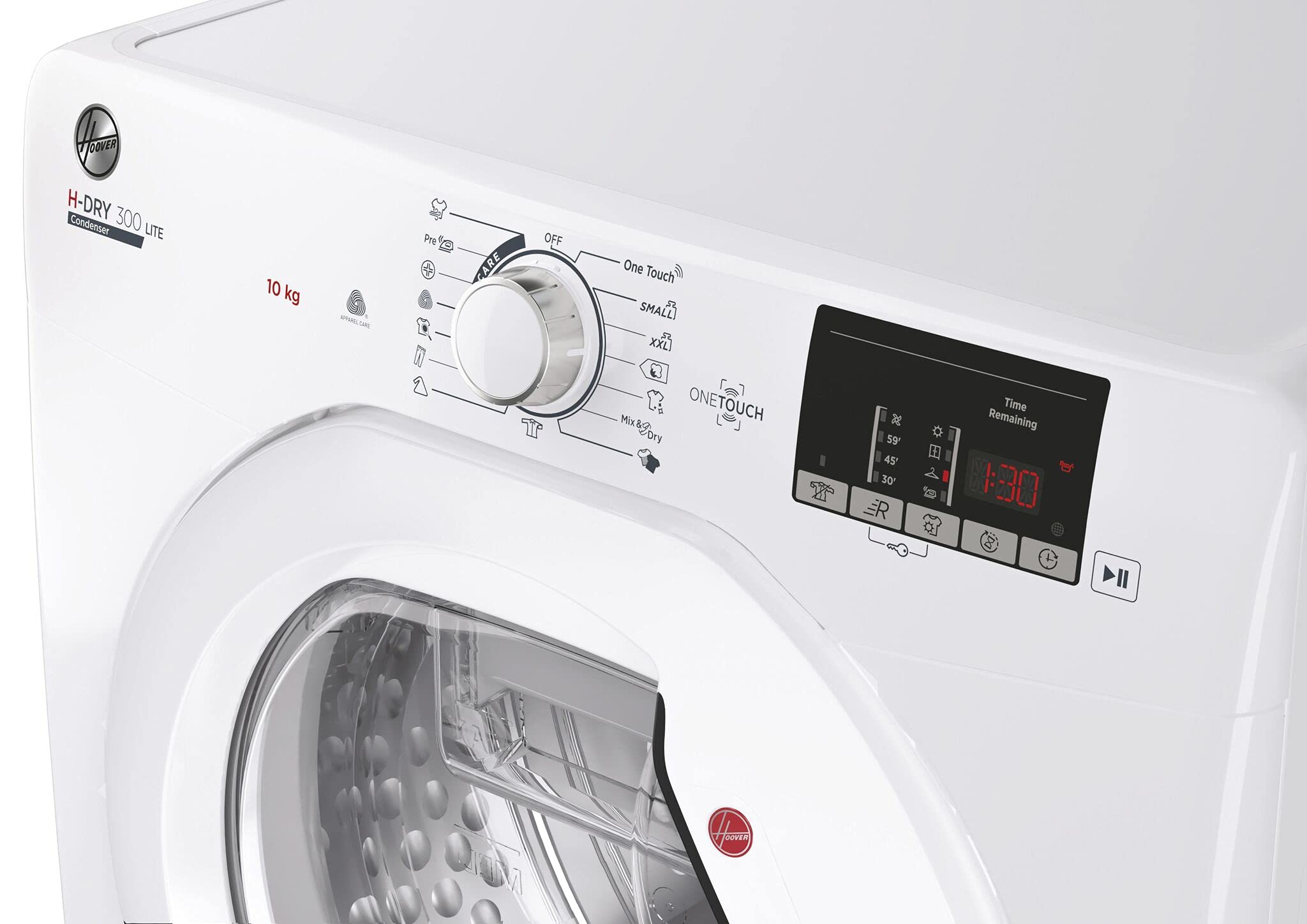 Hoover HLEC10DE H-Dry 300, 10kg, Condenser Tumble Dryer, Aquavision, White, Sensor Dry, NFC - Image 6