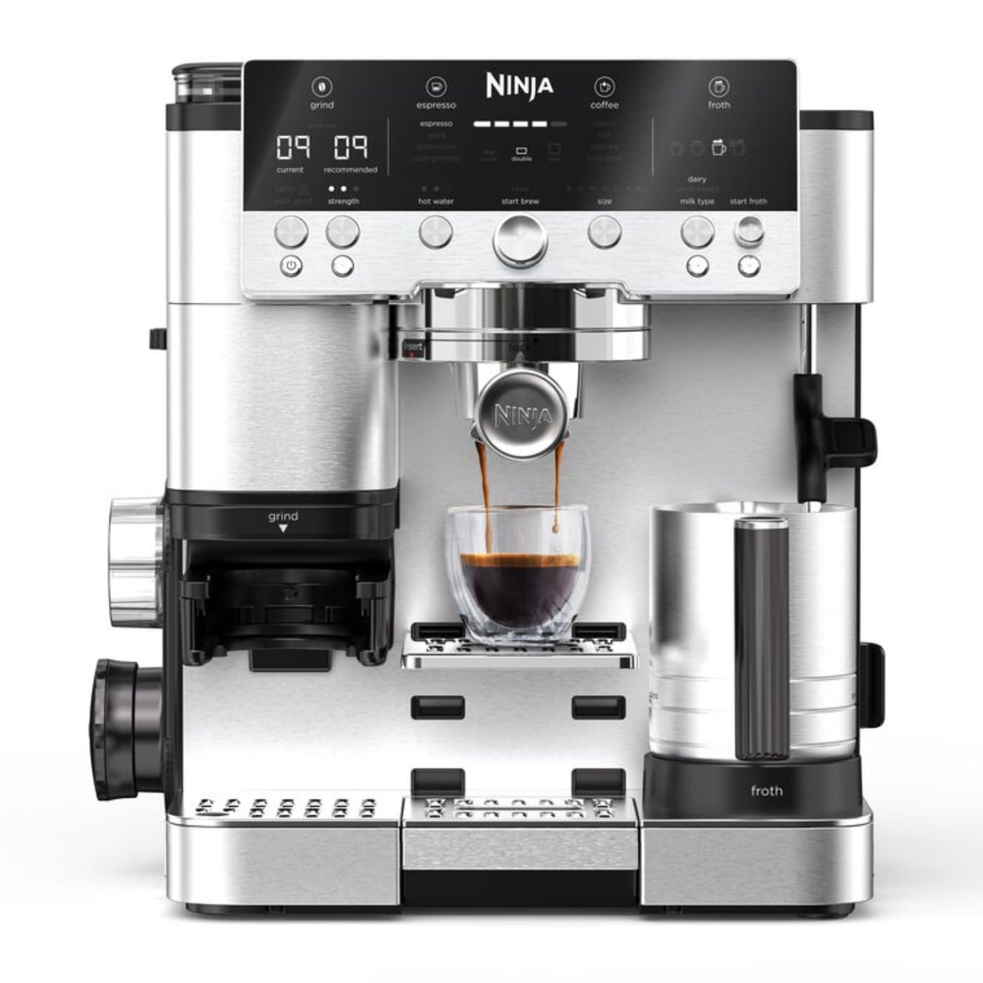 Ninja Luxe Premier 3-in-1 Coffee Machine, Latte, Cappuccino, Cold Brew & Espresso Maker With Built in Bean Grinder & Milk Frother