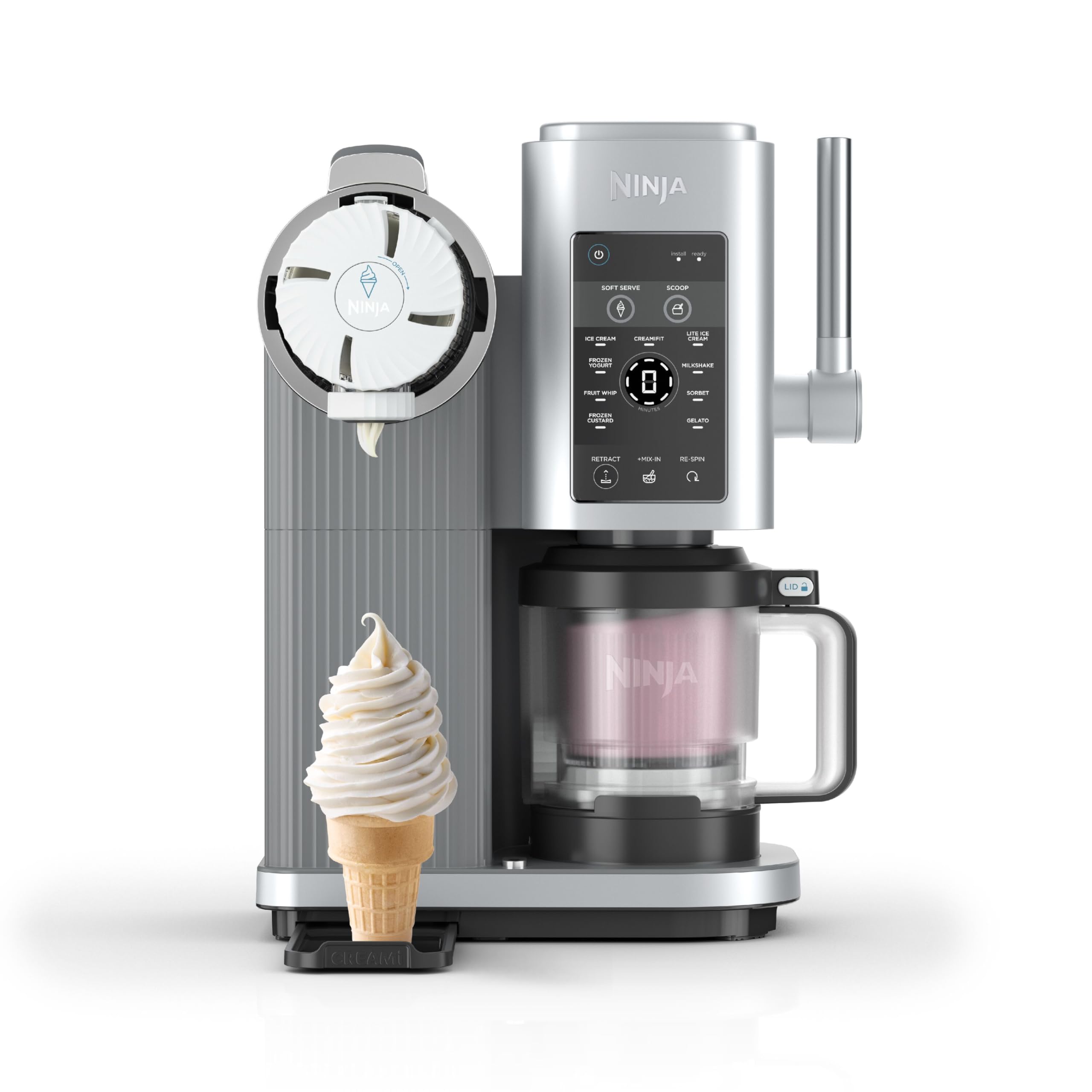 Ninja CREAMi Scoop and Swirl Soft Serve and Ice Cream Maker with 2x Tubs, 13 Functions, Makes Ice Cream, Soft Serve