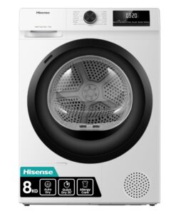 Hisense DH1Q802BW2 60cm Freestanding 8 KG Heatpump Front Load Tumble Dryer, 16 Programmes, Auto Dry