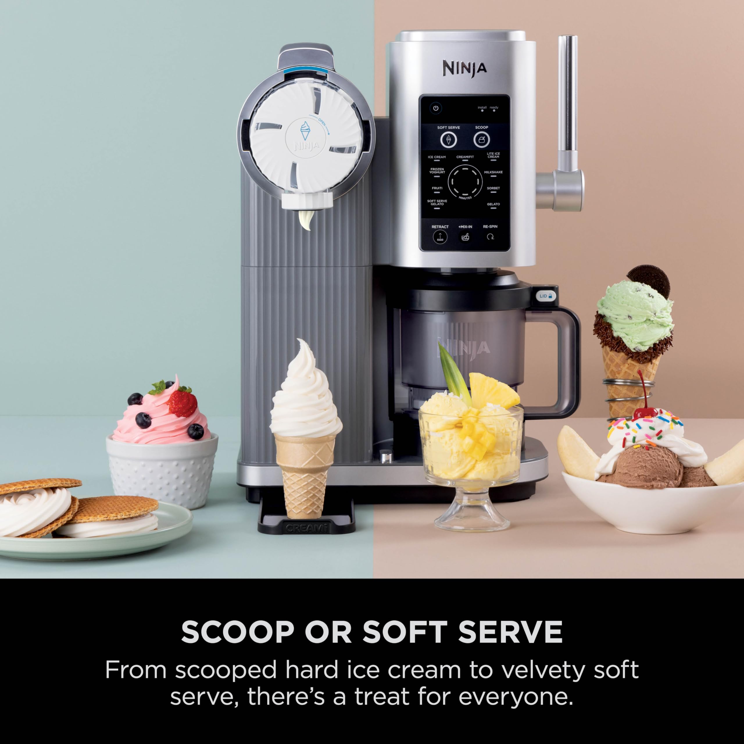 Ninja CREAMi Scoop and Swirl Soft Serve and Ice Cream Maker with 2x Tubs, 13 Functions, Makes Ice Cream, Soft Serve - Image 5