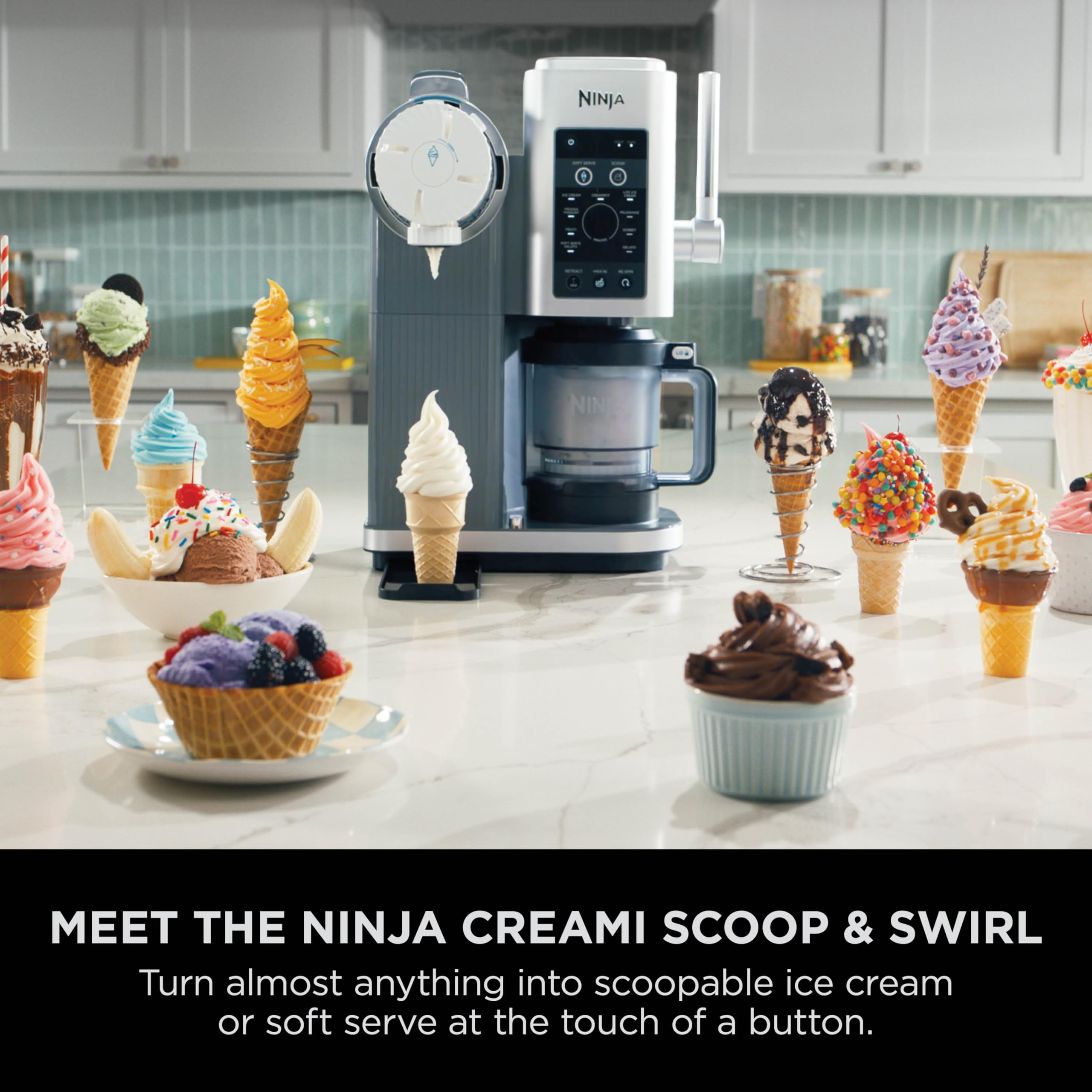 Ninja CREAMi Scoop and Swirl Soft Serve and Ice Cream Maker with 2x Tubs, 13 Functions, Makes Ice Cream, Soft Serve - Image 2