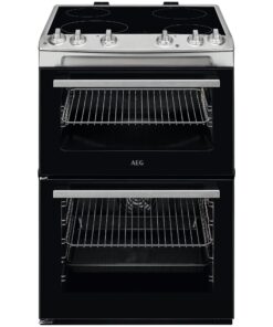 AEG 5000 Series SurroundCook Double Cavity Electric Cooker with Ceramic Hob, CCX6501ACM, Capacity 77/39L