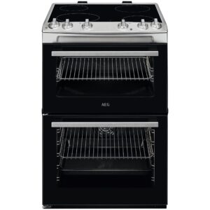 AEG 5000 Series SurroundCook Double Cavity Electric Cooker with Ceramic Hob, CCX6501ACM, Capacity 77/39L