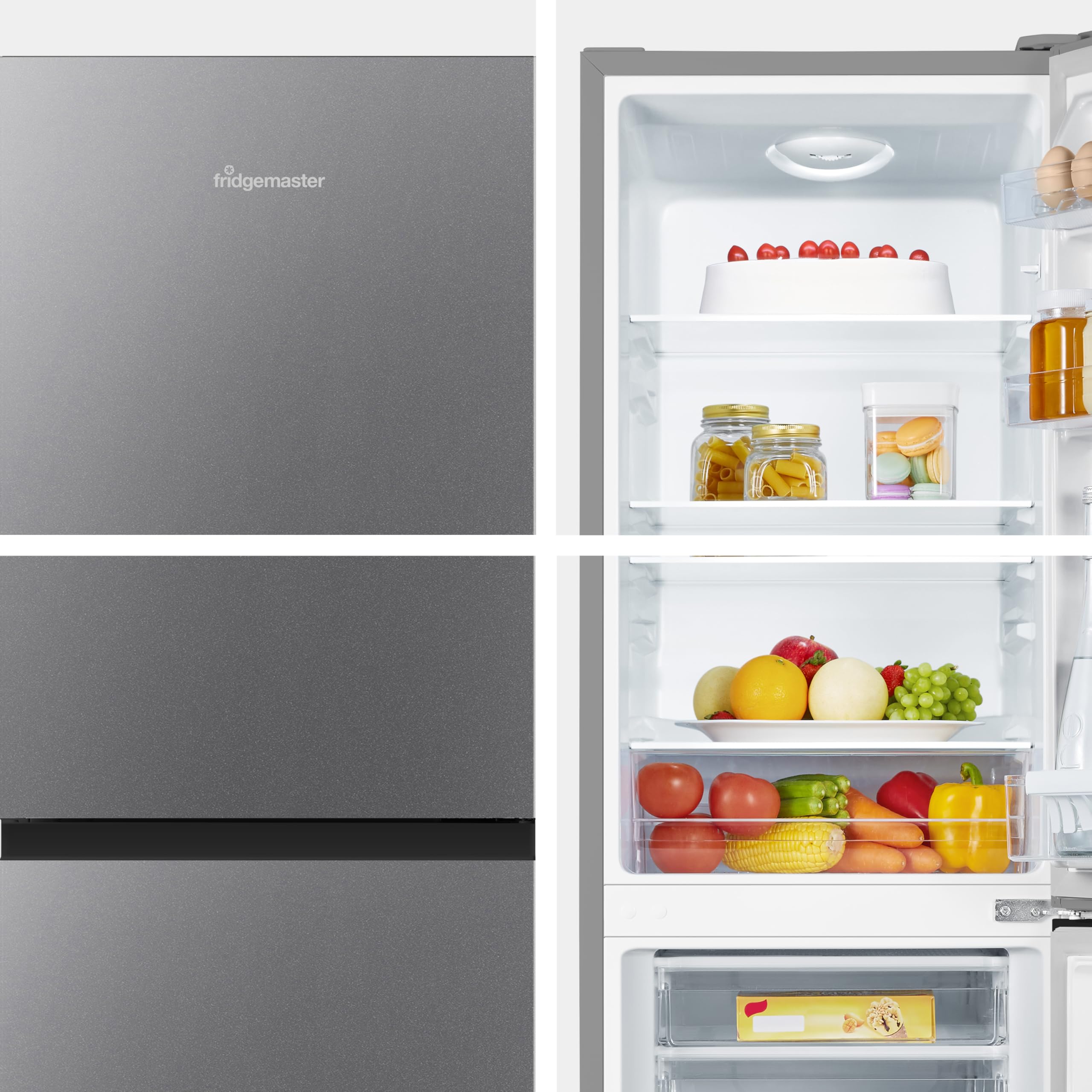 Fridgemaster MC50165EB 50cm Freestanding 60/40 Fridge Freezer - 175-litre capacity with Crisper box - Reversible Door - Image 4