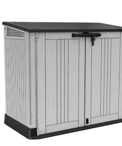 Keter Store It Out Nova Outdoor Garden Furniture Storage Shed Light Grey with Dark Grey Lid | Fade Free | All Weather Resistant